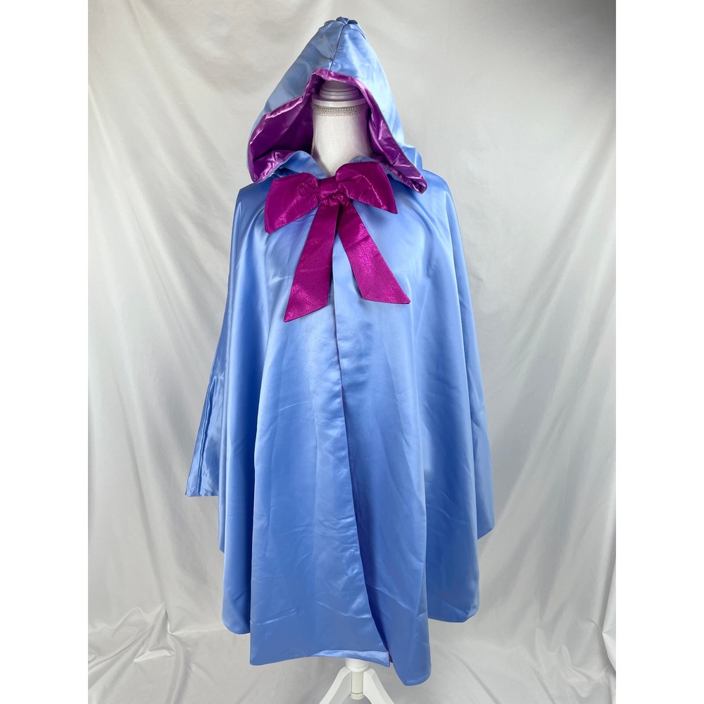 NWT Disney Parks Fairy Godmother Hooded Cloak Cape Halloween Costume Blue Satin